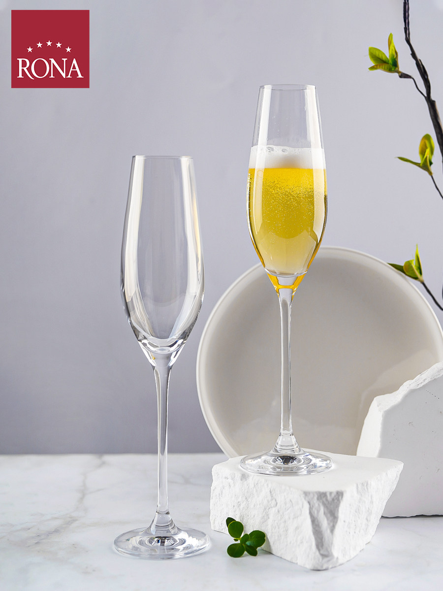 rona进口餐厅家用郁金香香槟杯经典气泡酒杯笛型细长款冰酒器冰桶