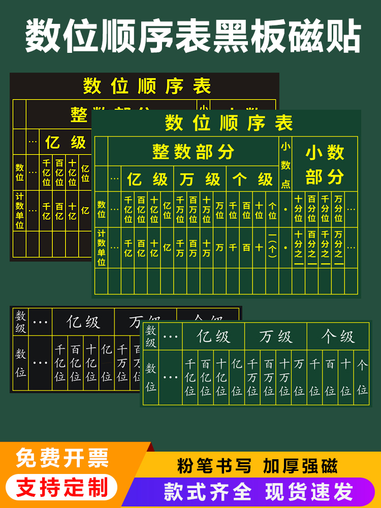磁性贴大号磁性数位顺序表 计数磁性贴教师数位教学软磁贴小学软