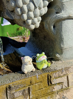 创意猫咪钓鱼摆件庭院生态古法鱼缸造景边缘生态鱼池造景草缸装饰