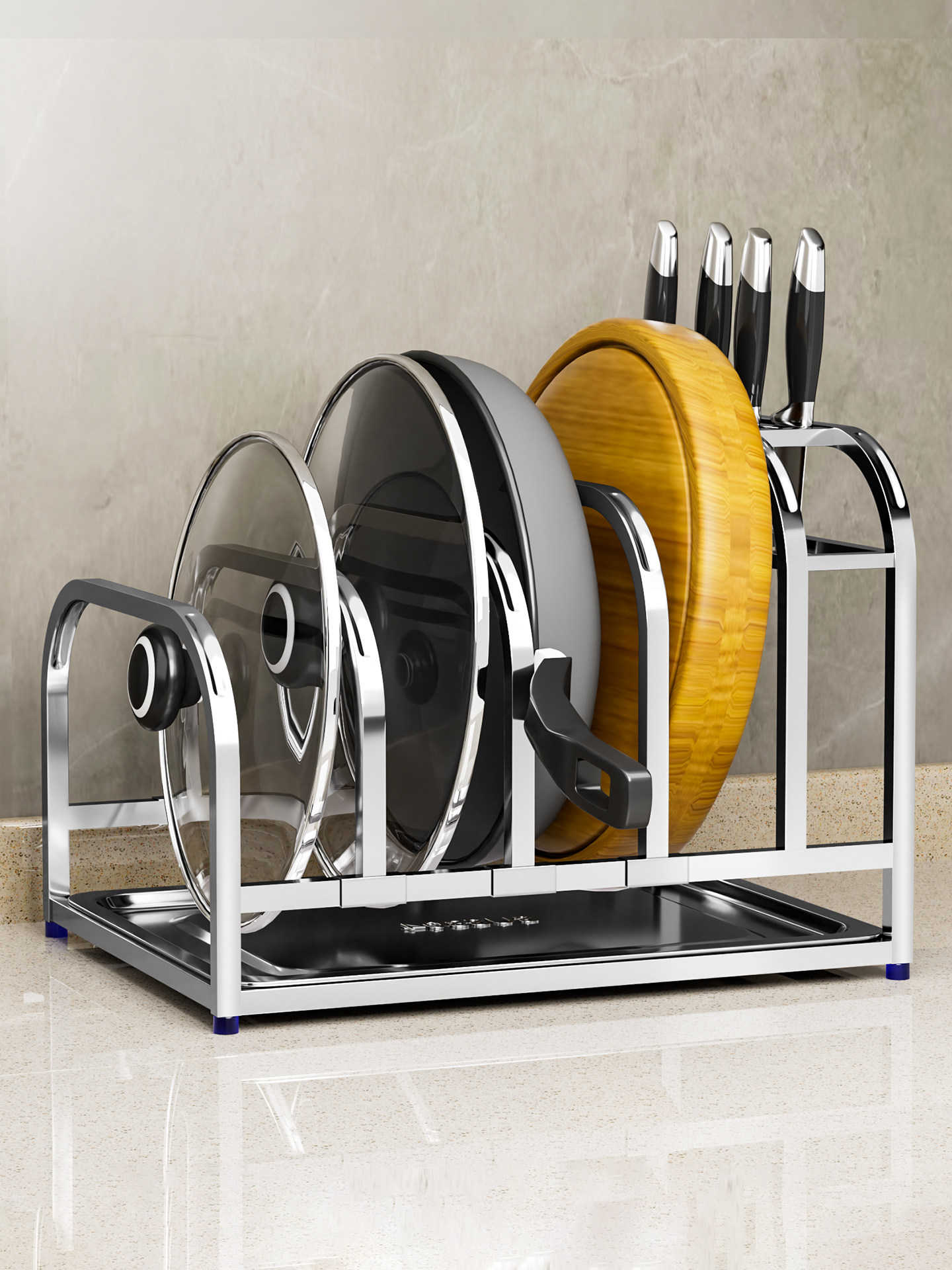 锅盖架304不锈钢菜板放置物架家用台面坐式案板砧板架锅具收纳架,厨房/烹饪用具,锅盖架/锅盖收纳垫,淘宝优惠券,粉丝福利购,淘宝优惠卷