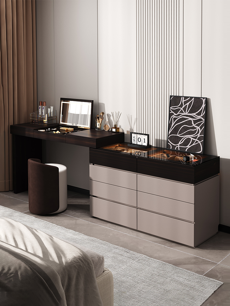 斗柜梳妆台一体轻奢实木化妆台卧室简约现代化妆桌2025新款化妆柜