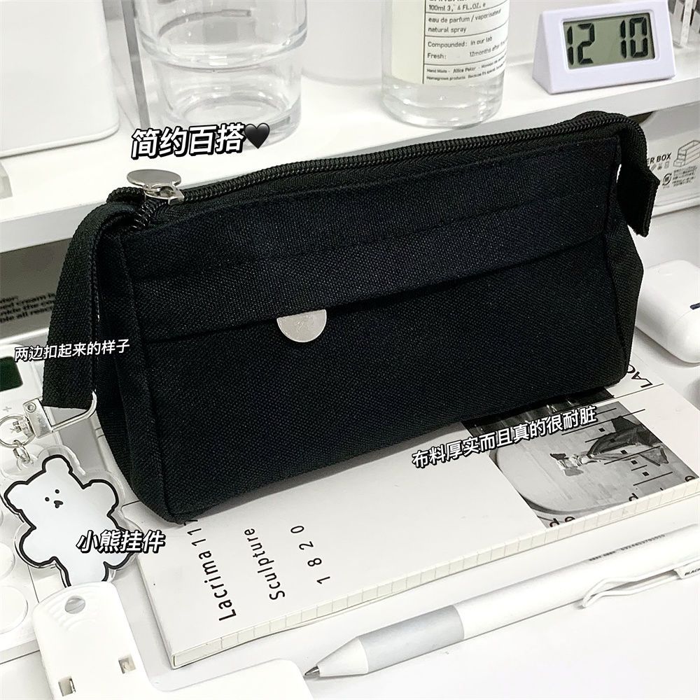伴米 2025新款ins简约纯色大容量笔袋中小学生高级学院风文具收纳