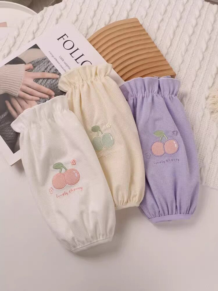 羽绒服套袖女款办公室袖套2026新款秋冬卡通毛绒长款护袖防脏工作