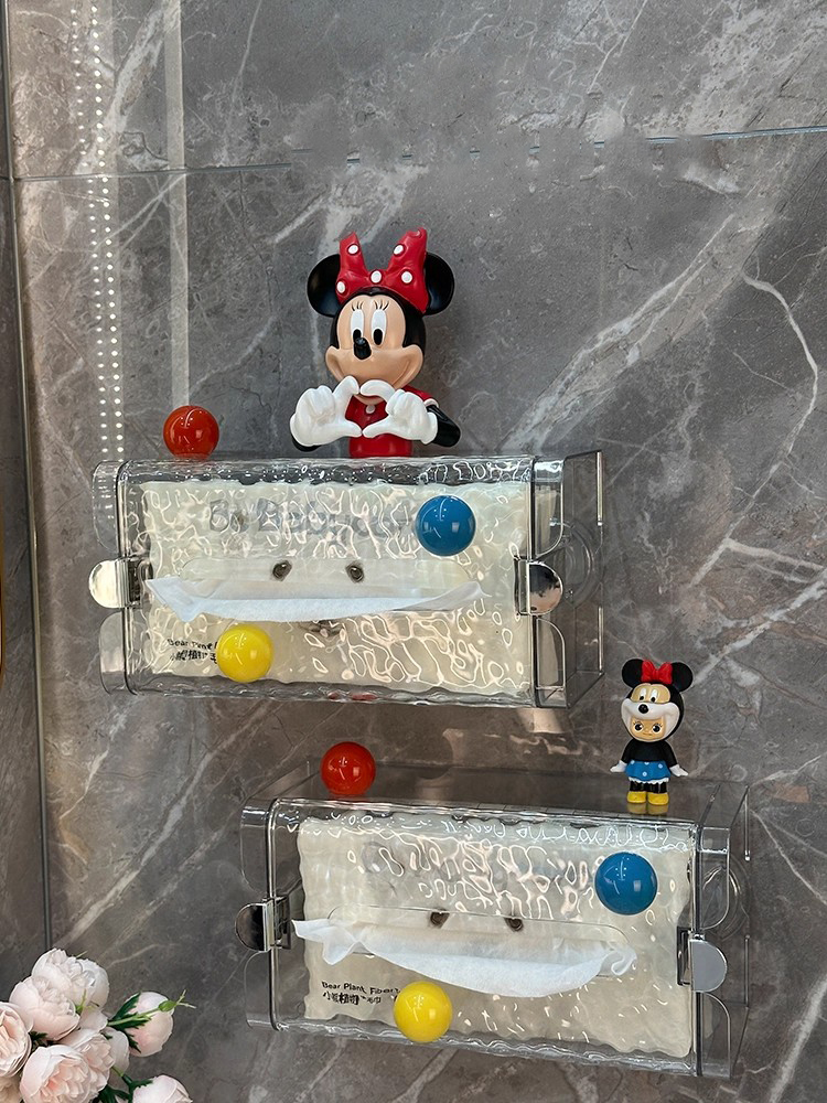 卫生间纸巾盒壁挂式吸盘置物架洗脸巾收纳浴室厕所抽纸放置厕纸盒