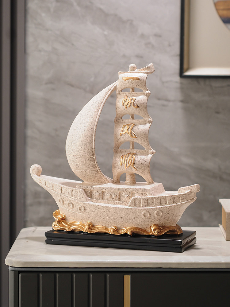 一帆风顺帆船摆件家居高档客厅办公室桌酒柜装饰品领导高端大气