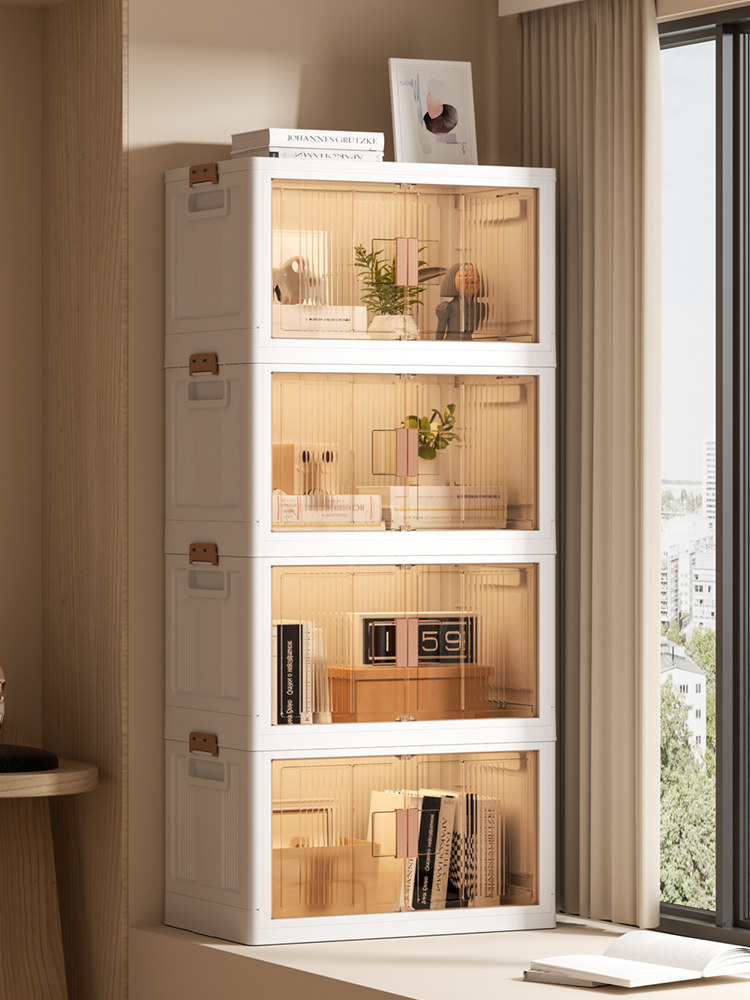 飘窗收纳柜空间利用置物柜窗台置物架折叠阳台储物柜防晒落地书架