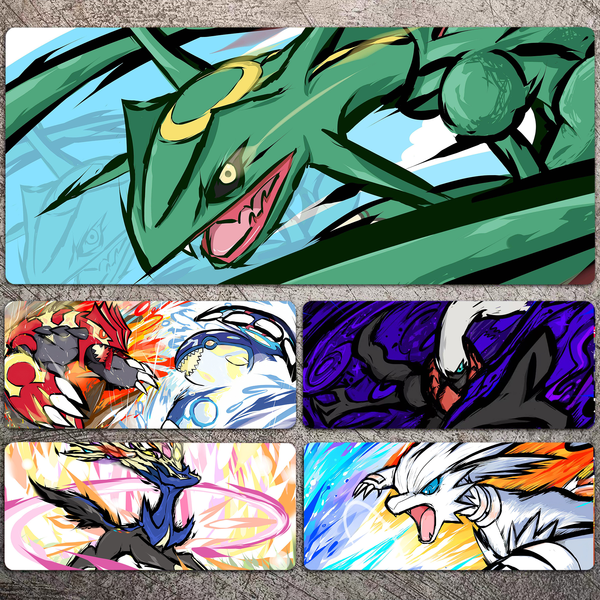 鼠标垫神奇宝贝超大号口袋妖怪学习桌垫皮卡丘键盘垫宝可梦裂空座