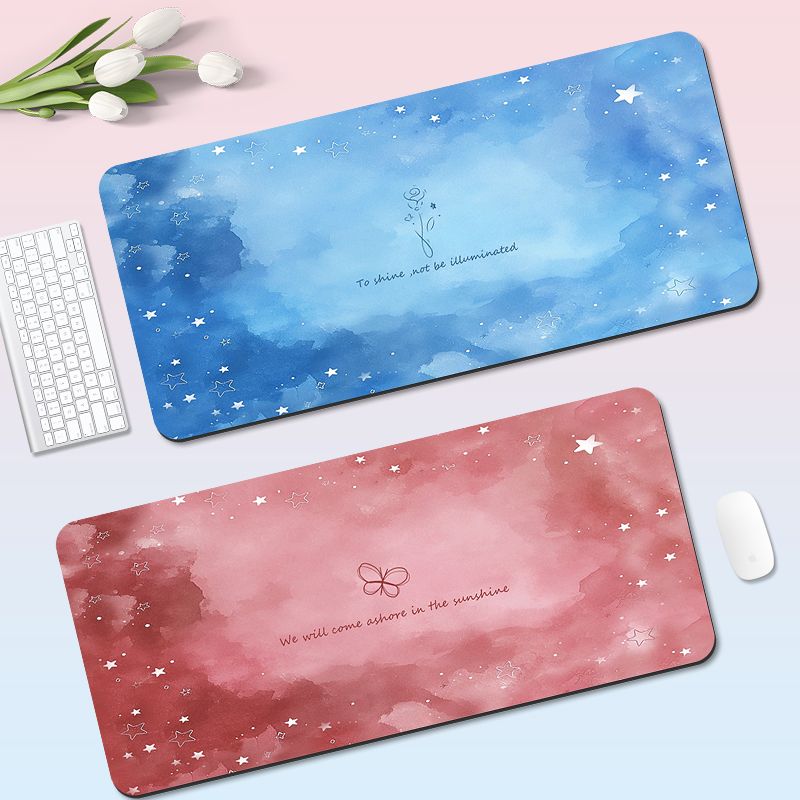 晕染鼠标垫超大号护腕软垫办公学习书桌垫电脑键盘桌面垫防滑定制
