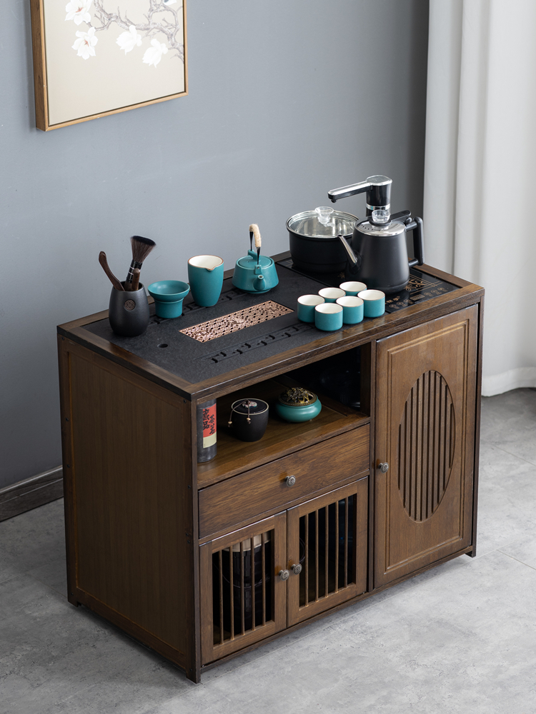 移动茶台小茶桌家用中式茶水柜茶车带轮茶几功夫茶具套装烧水一体