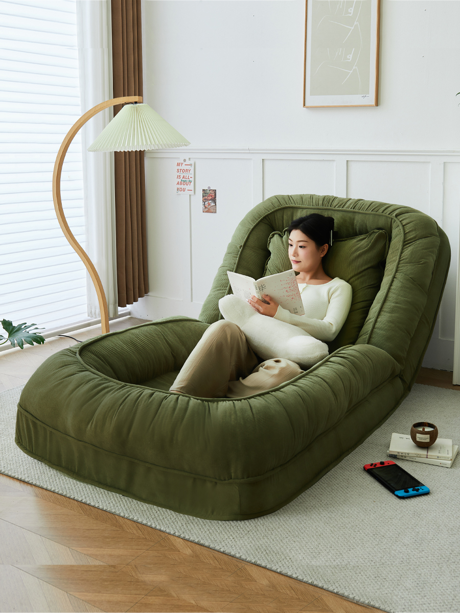 人类狗窝懒人沙发可躺可睡单人小沙发折叠卧室两用躺椅巨型榻榻米