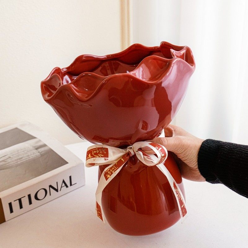 新家客厅陶瓷花瓶摆件新婚高级感手捧花礼品插花装饰情绪稳定花瓶,家居饰品,福桶,淘宝优惠券,粉丝福利购,淘宝优惠卷