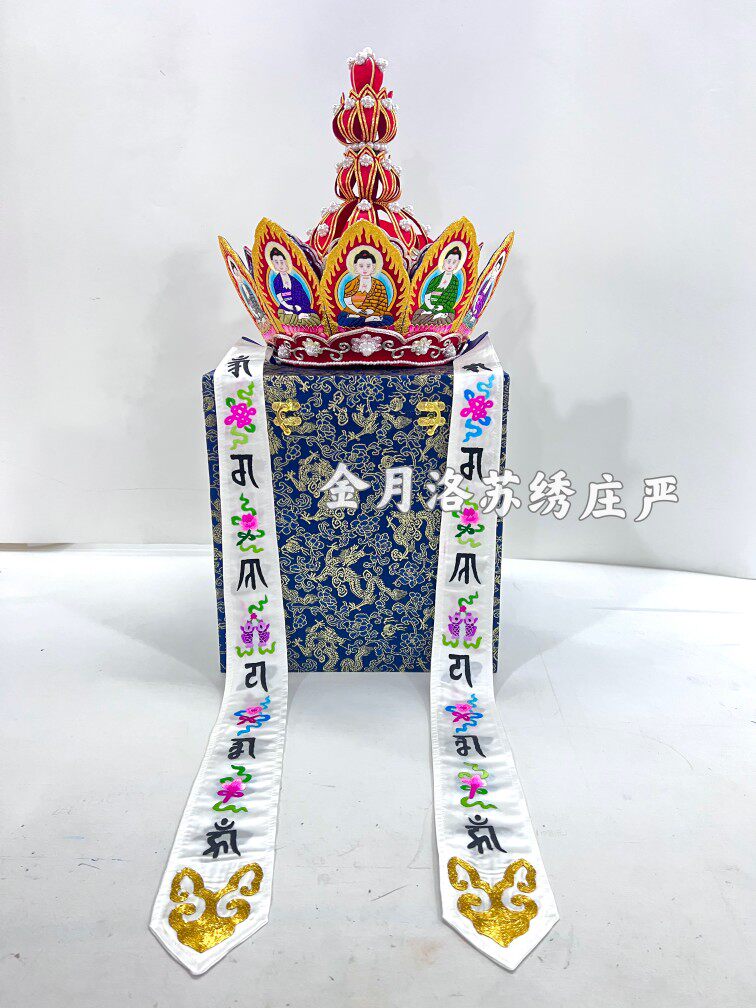 新款手工刺绣新款佛字凤凰毗卢帽盘金莲花法师帽僧迦帽厂家直销