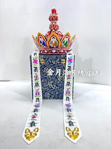新款手工刺绣新款佛字凤凰毗卢帽盘金莲花法师帽僧迦帽厂家直销