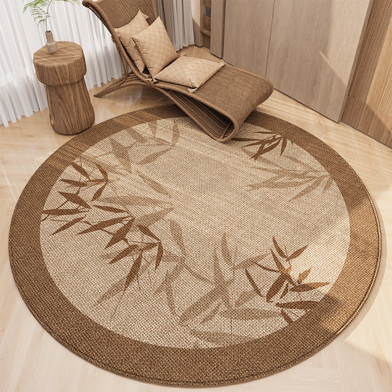 中式圆形书房转椅地毯防滑耐磨地板保护垫子办公电脑椅卧室地垫