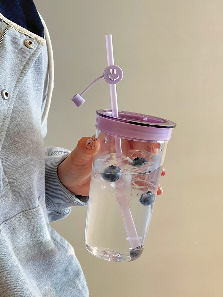 COMIKA口咔吸管气泡杯女生高颜值水杯塑料杯ins便携式高档果花茶