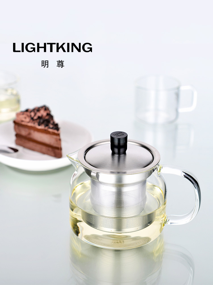 金灶明尊S043功夫茶壶耐高温玻璃茶水壶不锈钢过滤网家用泡茶茶具