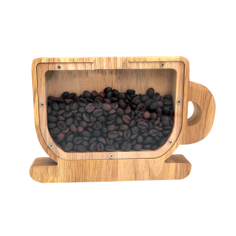 咖啡店装饰摆件居家饰品摆台吧台礼品礼物杯子展示盒咖啡豆展示框