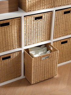 格子柜收纳筐框仿藤编编织收纳盒抽屉式收纳篮整理储物收纳箱定制