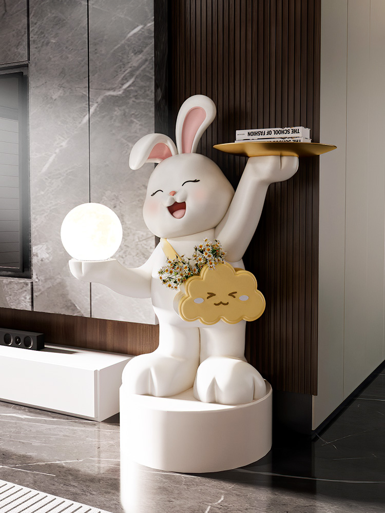 新款兔子存钱罐落地摆件大型客厅电视柜旁艺术装饰品乔迁新居礼物