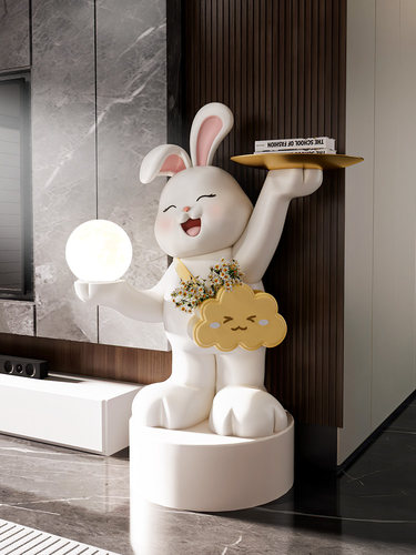 新款兔子存钱罐落地摆件大型客厅电视柜旁艺术装饰品乔迁新居礼物