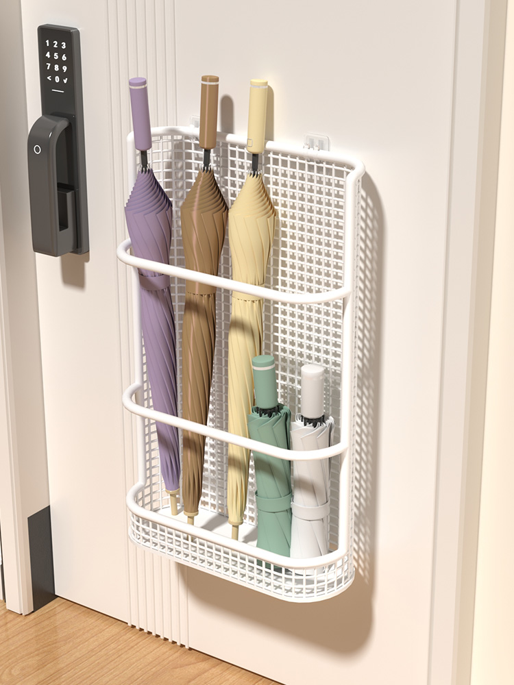 免打孔壁挂式雨伞收纳架家用放伞桶神器入户门口置物架极窄雨伞架