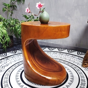 香樟木木墩实木凳子根雕花架摆件底座茶几木墩子民宿阳台换鞋矮凳