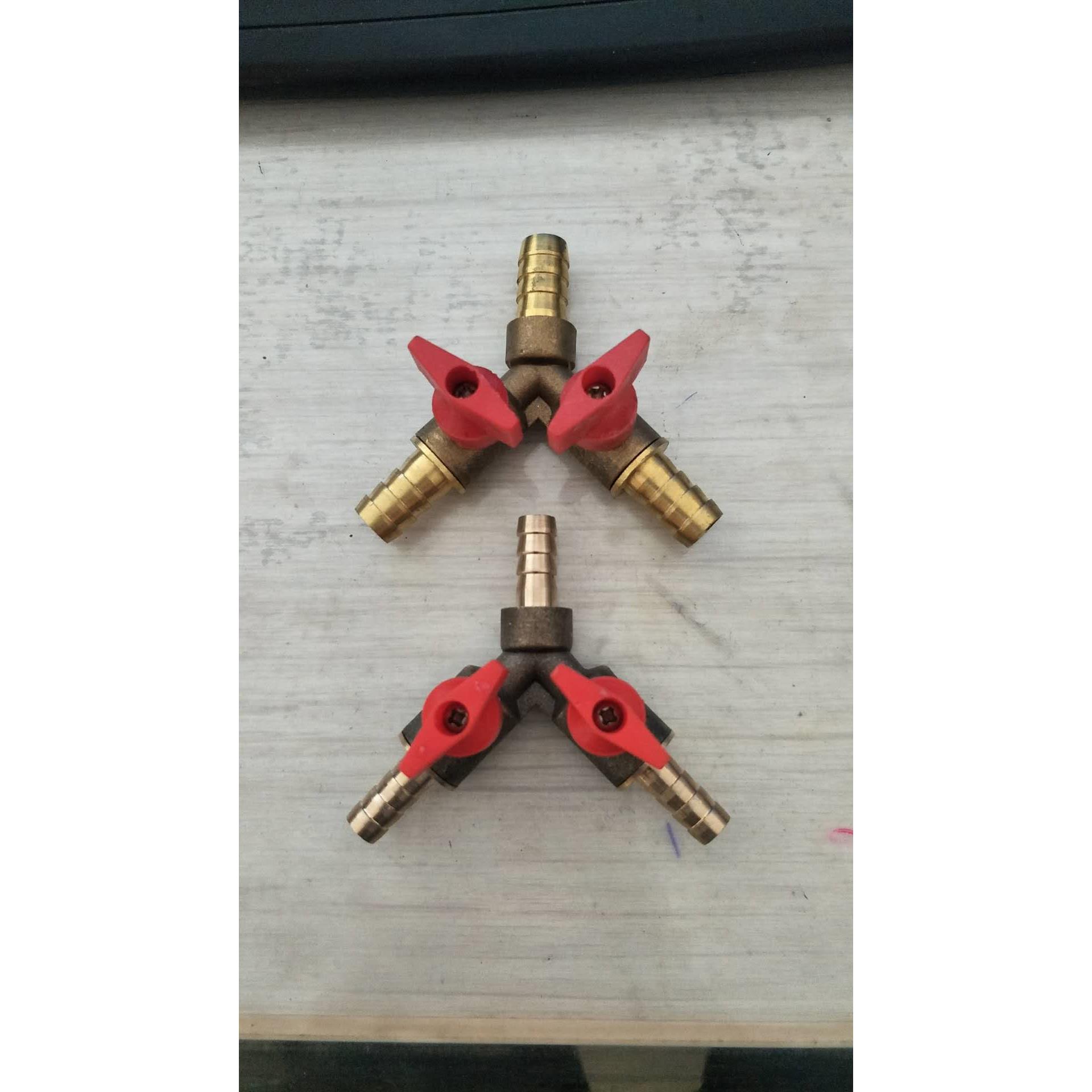 拖拉机改装副油箱纯铜带开关三通柴油油管三通带阀门