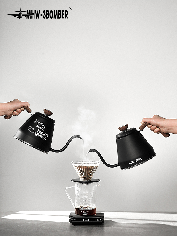 MHW-3BOMBER轰炸机户外手冲壶 大容量不锈钢咖啡壶露营明火烧水壶