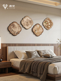 卧房背靠背装饰画、新中国风客厅沙发背景墙壁画、高档床头花鸟组