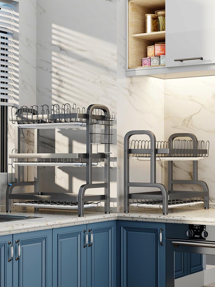 厨房置物架碗碟碗盘收纳架沥水架家用放碗架碗筷收纳盒碗柜多功能
