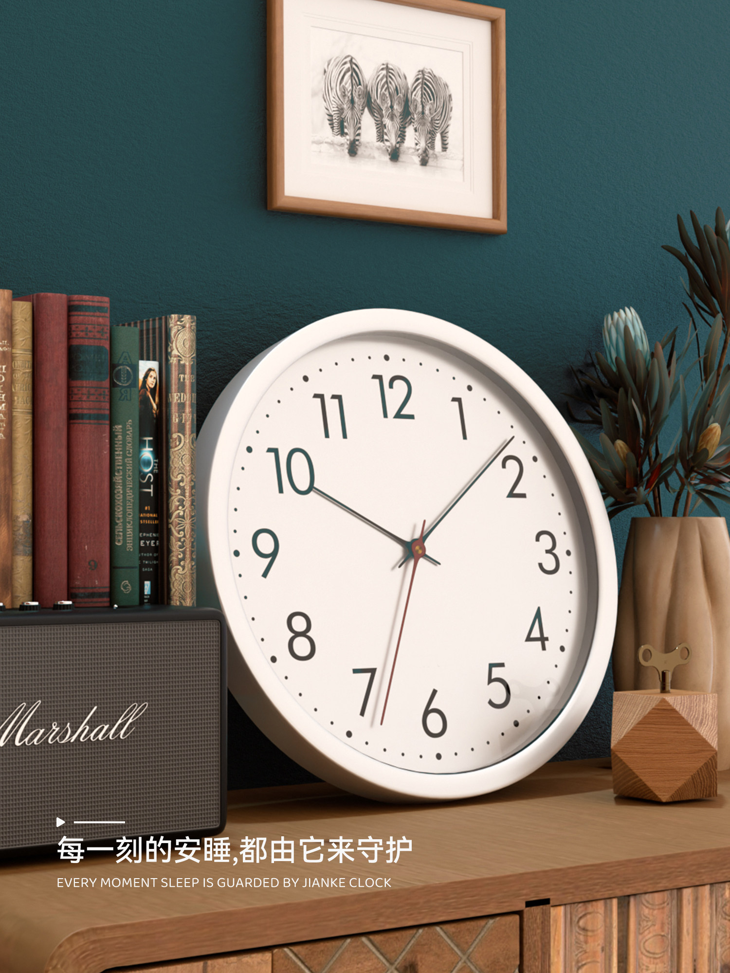 超大号20英寸客厅钟表时尚简约大气办公静音挂钟金属圆形家用墙钟