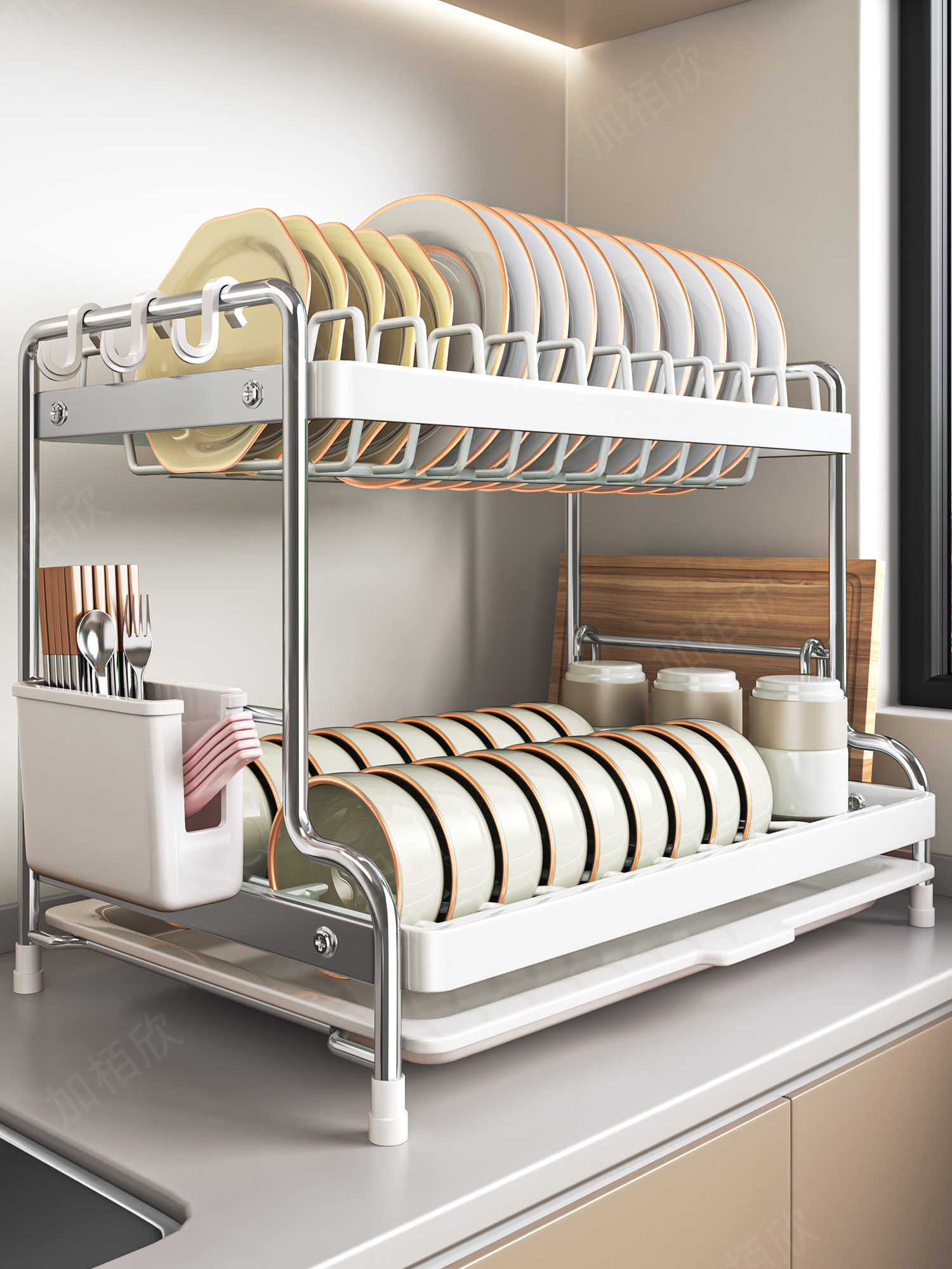 厨房碗碟置物架双层家用台面沥水碗架多功能放碗碟子盘子收纳架子,厨房/烹饪用具,厨房置物架/置物柜/角架,淘宝优惠券,粉丝福利购,淘宝优惠卷