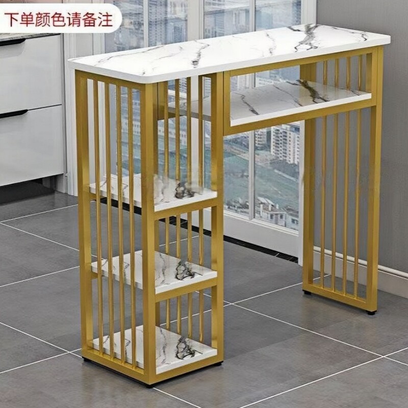靠墙吧台桌家用客厅隔断阳台长条桌高脚桌咖啡桌轻奢吧台桌椅实木