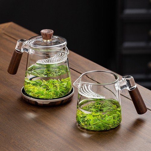 月牙过滤公道杯茶滤茶漏一体加厚玻璃茶壶泡绿茶专用高档泡茶器