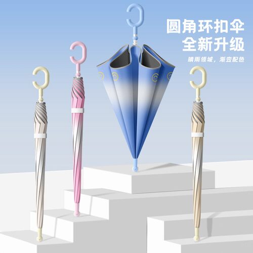 可爱儿童雨伞直杆圆角滑轮男女幼儿园小学生卡通上学专用小孩伞