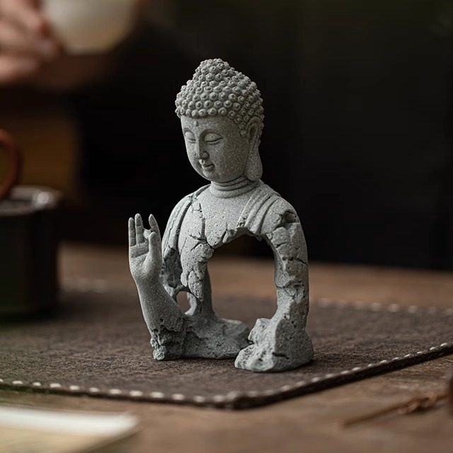 新中式禅意如来佛像半身佛摆件创意释迦摩尼家居摆设装饰品工艺品