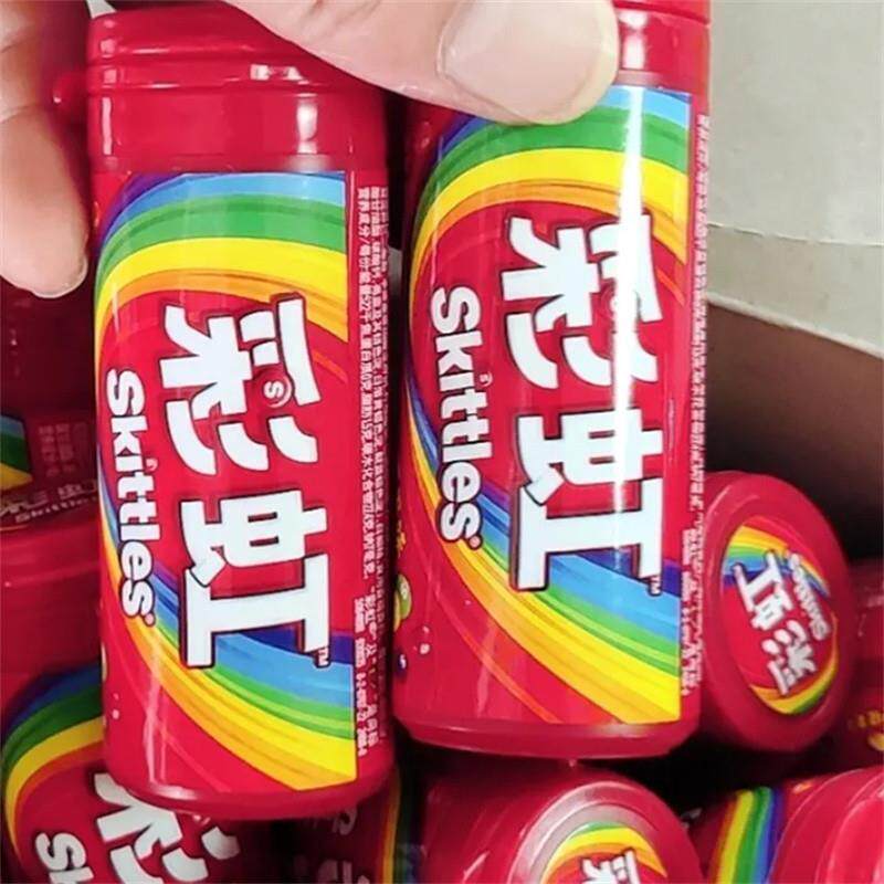 彩虹糖30g*12瓶原果酸劲味混合糖果味脆皮儿童休闲零食礼盒
