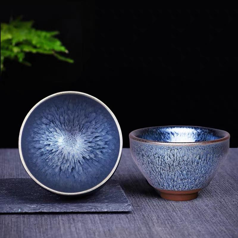 建阳建盏茶杯主人杯纯手工礼盒装菊花盏百花盏专用茶盏杯包邮
