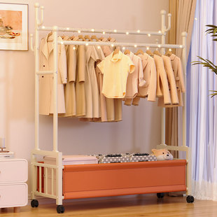 双杆衣帽架 挂衣架落地卧室加厚晾衣架室内家用房间衣服架子落地式