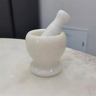 捣蒜器石臼天然大理石蒜臼子压蒜器蒜泥器捣蒜石头罐研磨家用窝子