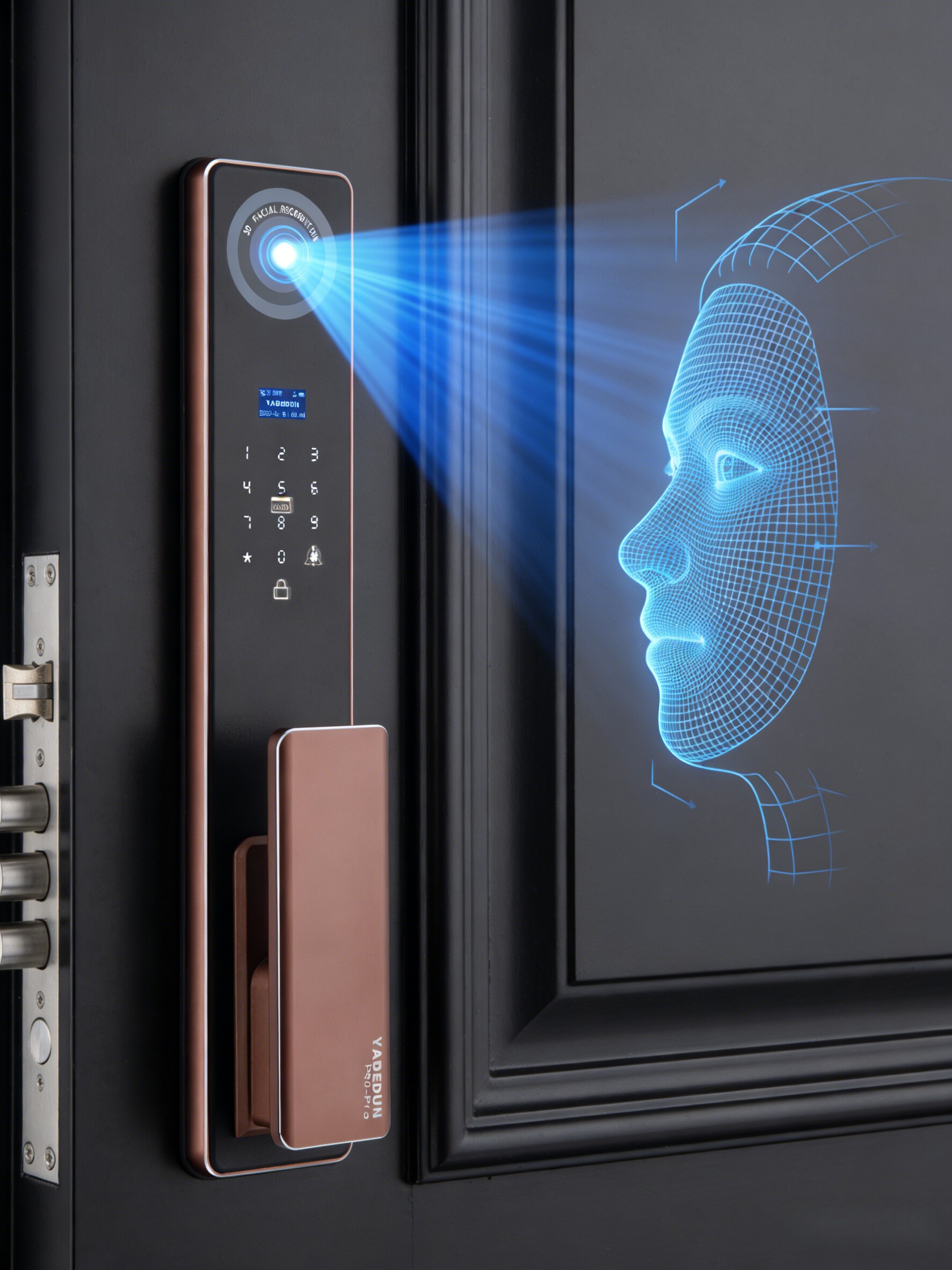 全自动3D人脸识别指纹锁带监控入户门智能门锁电子密码锁防盗门