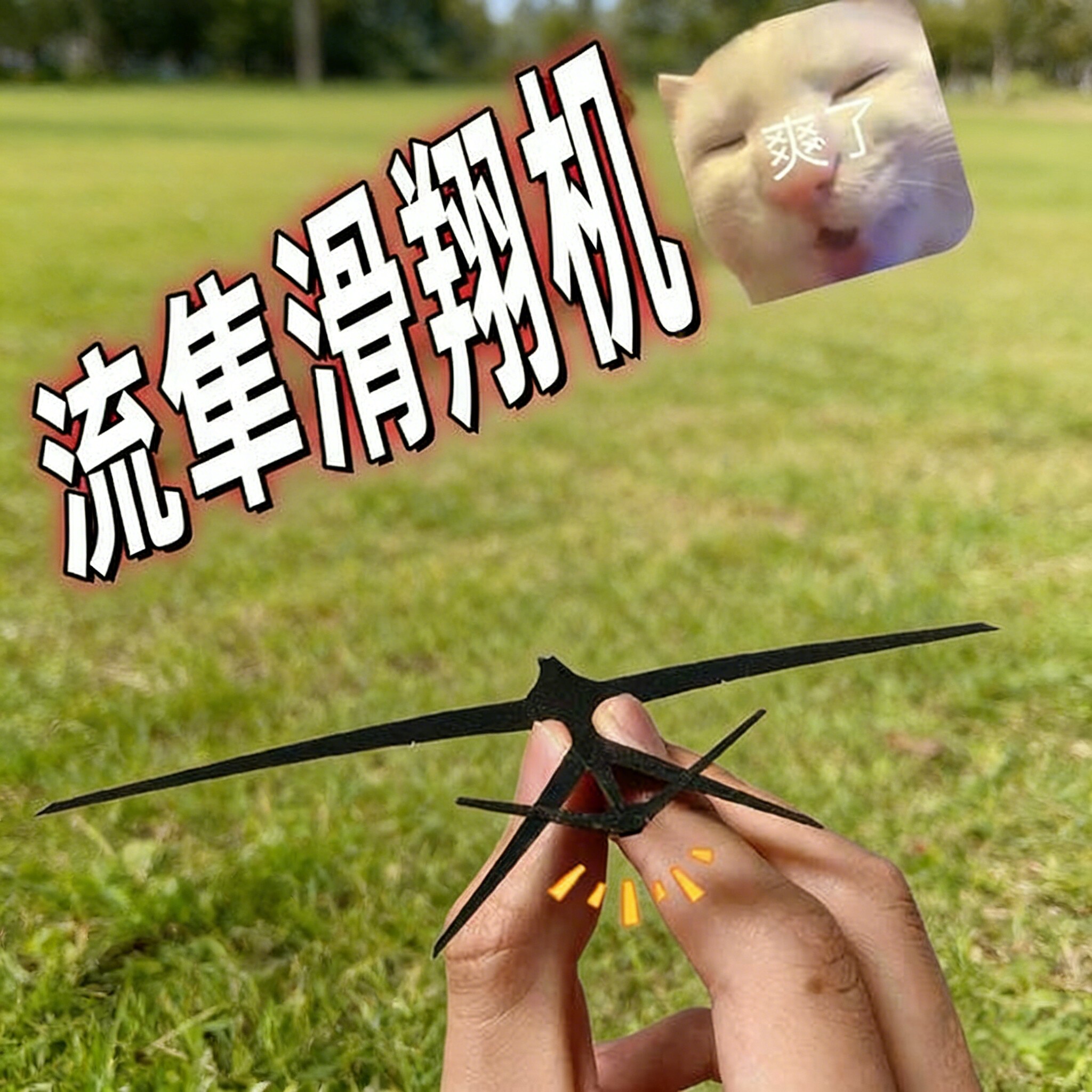 流隼滑翔机3d打印儿童户外手抛飞机模型多翼耐摔飞行玩具耐撞航模