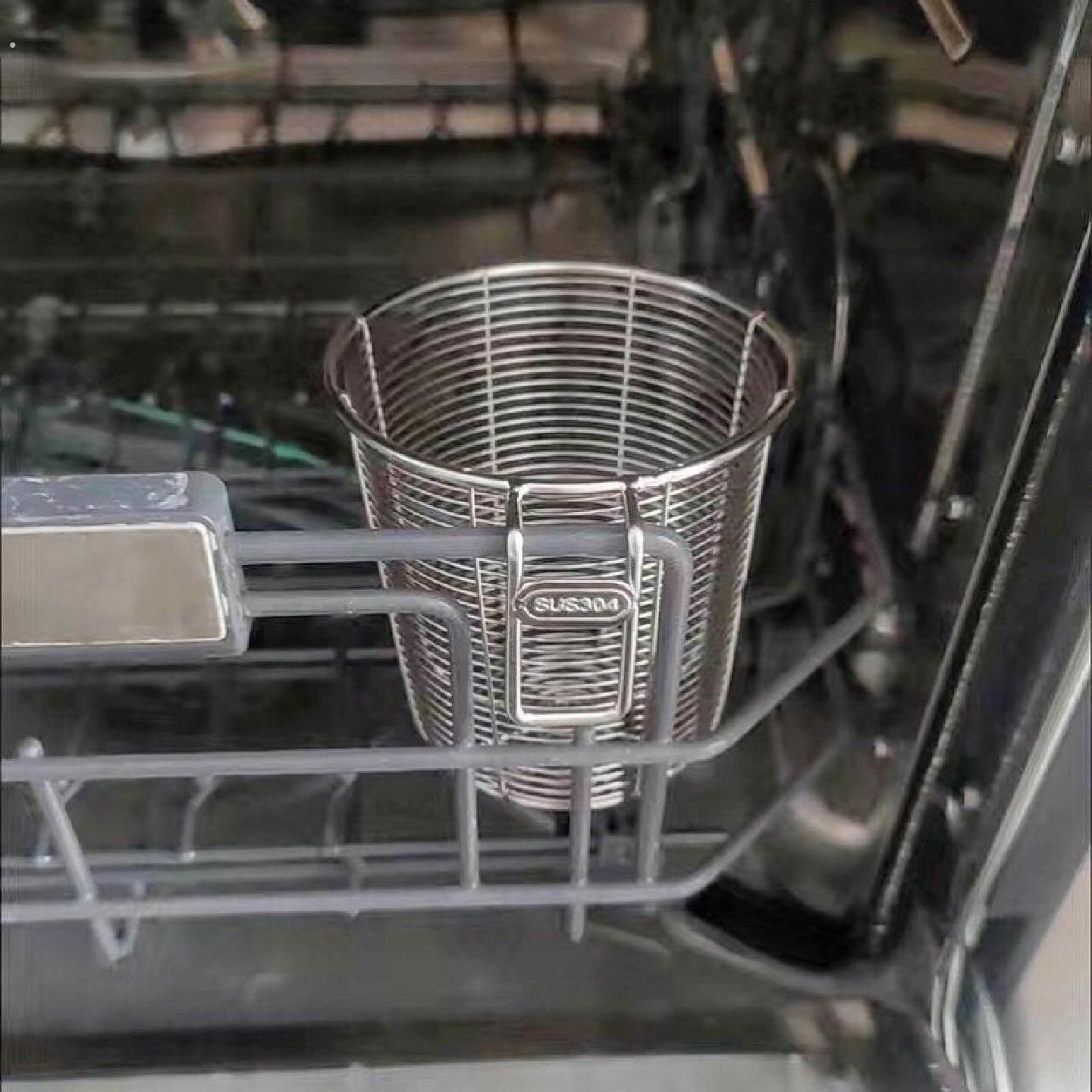 不锈钢筷子筒可挂壁厨房置物架餐具收纳网格沥水篮洗碗机专用
