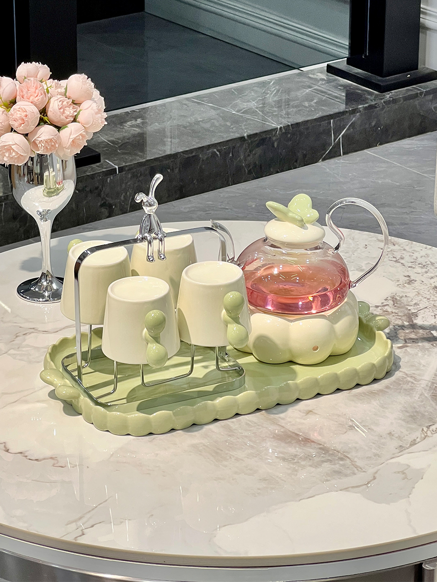 花茶壶耐高温加厚过滤玻璃泡茶壶耐热养生壶茶具烧水套装蜡烛加热