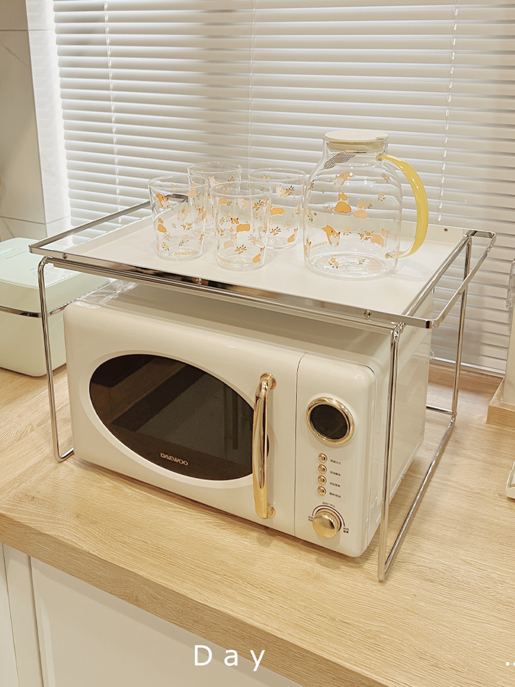 厨房微波炉置物架台面巴慕达烤箱支架子一体家用电器多层调料收纳