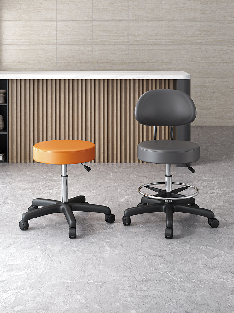 吧台椅升降旋转美容凳滑轮理发店大工凳美发凳子厨房椅子前台圆凳