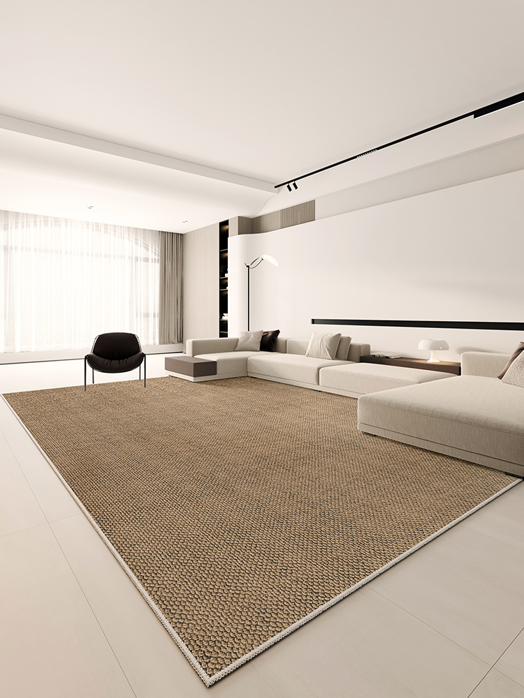 高档大宅标配耐脏纯色灰意式极简地毯客厅免洗可擦大地毯2024新款