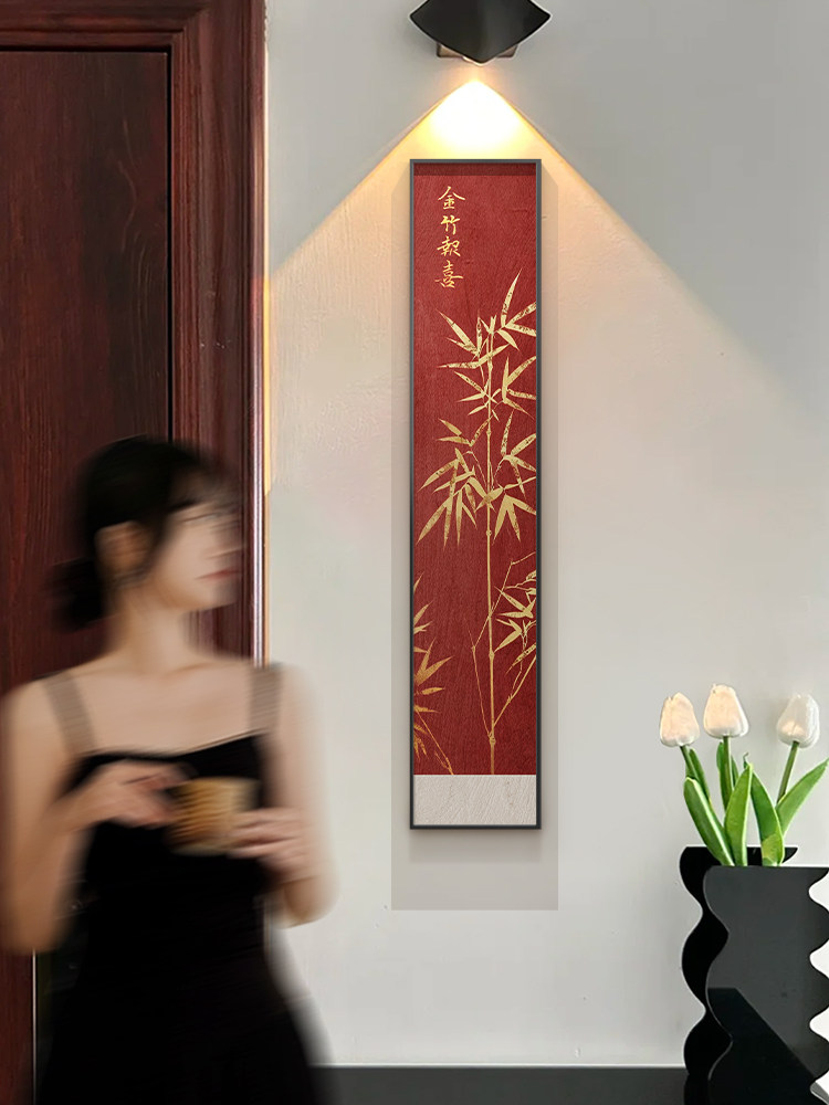 新中式入户门牌号高级感竹子号码牌家用定制提示牌新年装饰画挂饰图片