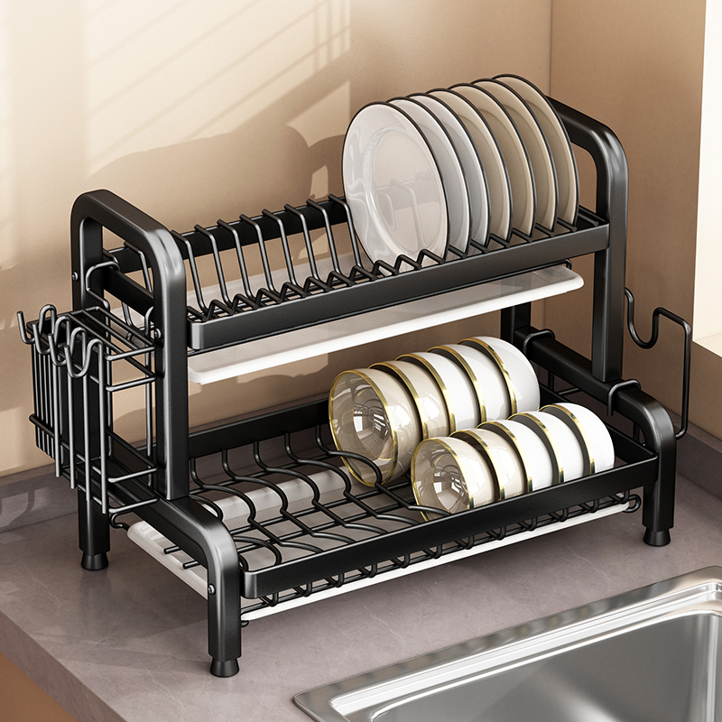 厨房碗碟置物架多功能台面放碗盘子沥水收纳架碗柜碗筷餐具收纳盒