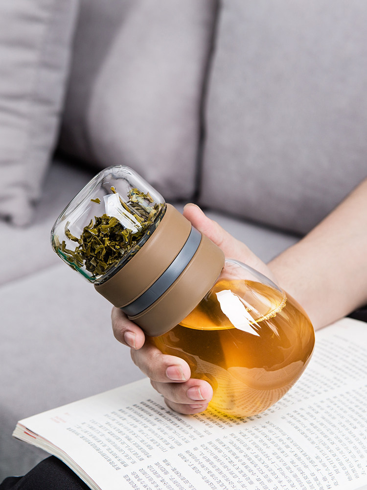 茶水分离玻璃杯男士高档泡茶杯子个人专用女生便携茶杯大容量水杯,餐饮具,玻璃杯,淘宝优惠券,粉丝福利购,淘宝优惠卷